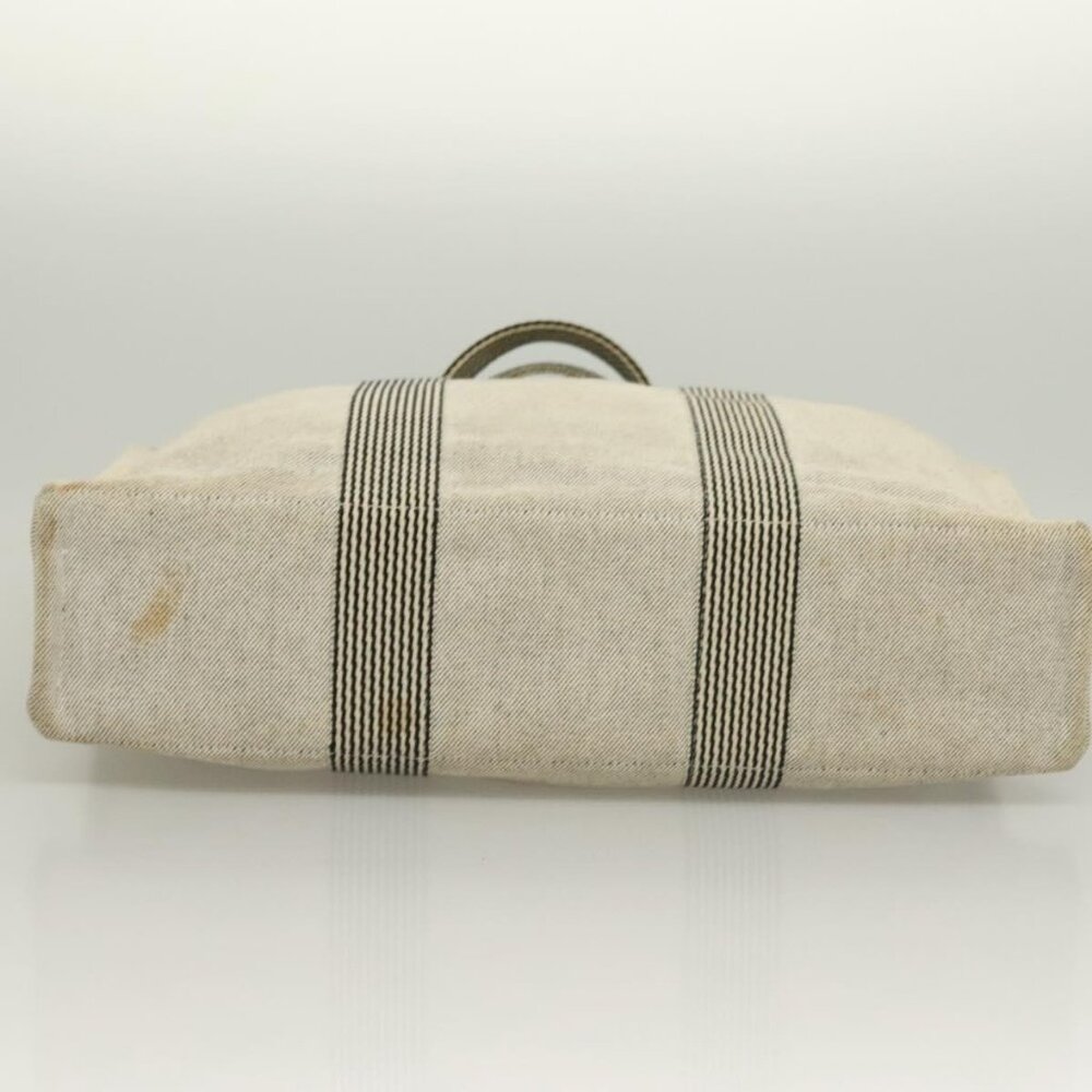 HERMES New Fourre Tout MM Hand Bag Canvas Gray Silver Auth bs27031 - Picture 6 of 16